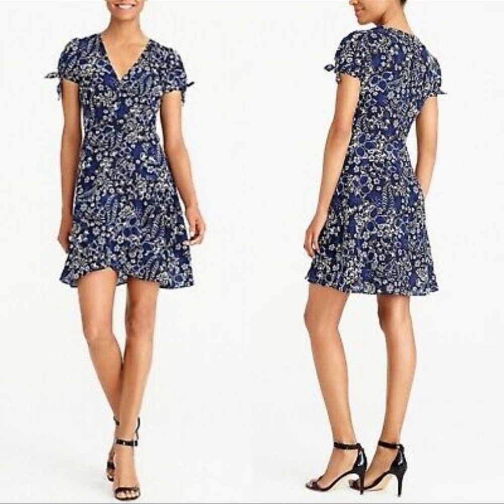 J Crew factory blue floral dress new with tags size 10
